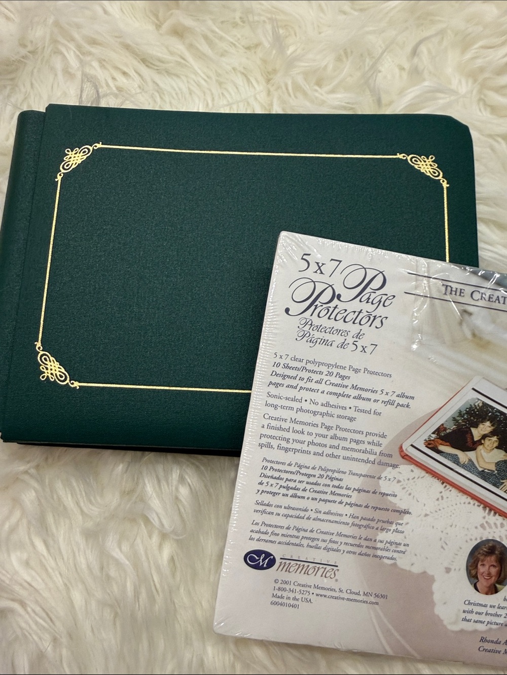 Creative Memories Emerald Green Album with Gold Foil Border